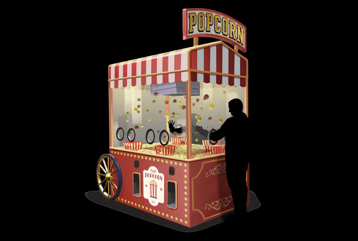 Catch The Corn – popcornvogn der spillerne fanger popcorn gjennom hull i glasset